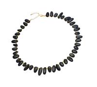 Xjdzineq Geometric Beaded Necklace Gold Plated Stainless Steel and Adjustable Length Collarbone Chain for Layering Trendy Collarbone Chain