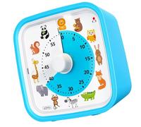 Xjdzineq Kids Educational Countdowns Timer with Shockproof Protective Case and Adjustable Alarm Volumes Cartoon Visual Animal Rainbow