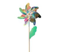 Xjdzineq Large Decoration Wind Spinner Reflective Pinwheels with Stakes Eye Catching for Garden Children Outdoor Activities Extrasparklys Pinwheel for Garden Decor