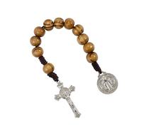 Xjdzineq Lightweight Wooden Rosary with Crosses Based Accessories for Catholic Prayers and Religious Gifts Handcrafted Wooden Crosses