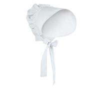 Xjdzineq Prairie Costume Bonnet White Historical Dress Up Accessory | with Gathered Ruffle Styling for Themed Party Reuse