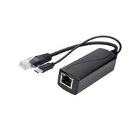 Xjdzineq RJ45 to USB C PoE Splitter Adapter 100Mbps 5V 2.4A Data Power, C | Separator for Security Home Corner Wiring