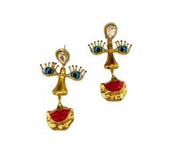 Xjdzineq Stylish Copper Face Earrings/Necklace Exaggerated Ethnic Accessories for Women Eye Catching Unisex Jewelry Stylish Her Jewelry