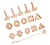 Xjdzineq Wooden Educational Screw Nut Toy Set for Toddler Cognition Growth Early Learning and Fine Motor Skill Development Preschool Screw Toy