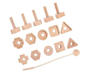Xjdzineq Wooden Educational Screw Nut Toy Set for Toddler Cognition Growth Early Learning and Fine Motor Skill Development Preschool Screw Toy
