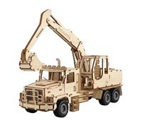 Xjdzineq Wooden Excavator Assembly 3D Puzzle Toy Stimulating Creativity and Problem Solving Skill for Kids Learning Education Space Imagination Toy