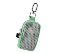 Xjdzineq Zippered Story Card Holder Pouch, Green | Front Mesh Viewing Pocket, Detachable Clip, Compact Organizer Case Daily Use