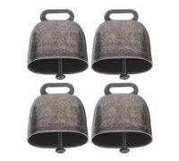 XJEIVJIC 4pcs Metal Cattle Bells for Pets Anti-Lost Iron Bell Accessories Loud Bronze Sheep for Farming and Grazing Supplies for Dog and Cat Collars