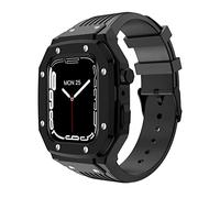 XJEIVJIC Band Case Series 8 45 mm Bracelet de montre en silicone + en acier inoxydable 45 mm 44 mm 42 mm Cadre en métal Modification Mod Kit