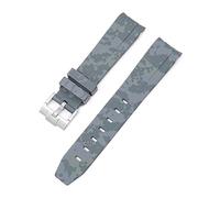 XJEIVJIC Bracelet de montre en caoutchouc fluor naturel avec extrémité incurvée de 20 mm bracelet - Vert Submariner Explorer 2