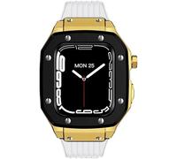 XJEIVJIC Bracelet de montre en métal et silicone, 8 7 6 5 4 SE, kit de mod iWatch 44 mm, 45 mm