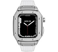 XJEIVJIC Bracelet de montre en métal et silicone, 8 7 6 5 4 SE, kit de mod iWatch 44 mm, 45 mm