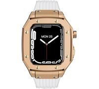 XJEIVJIC Bracelet de montre en métal et silicone, 8 7 6 5 4 SE, kit de mod iWatch 44 mm, 45 mm