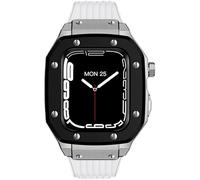 XJEIVJIC Bracelet de montre en métal et silicone, 8 7 6 5 4 SE, kit de mod iWatch 44 mm, 45 mm