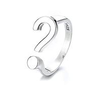 XJEIVJIC Chic Question Mark Personalized Adjustable Open Rings for Women Dainty Statement Asymmetric Wrap Band Rings Fashion Expandable Knuckle Finger Rings for Bff Birthday