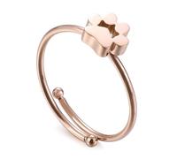 XJEIVJIC Cute Puppy Dog Cat Paw Ring Pet Animal Minimalist Polished Stainless Steel Stacking Finger Open Creative Love Friend Families Gifts for Women Men Birthday Graduation Xmas