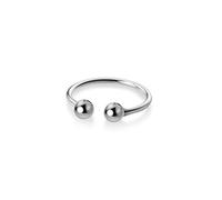 XJEIVJIC Dainty Tiny Balls Knuckle Stacking Rings for Women S Statement Adjustable Open Rings Minimalist White Polished Tail Finger Rings Hypoallergenic Gifts