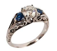 XJEIVJIC Elegant ESES Ring 6 to 10 Dimensions: Women's Wedding Engagement with s and Crystal Metal Type:None Ring Size:k 1/2