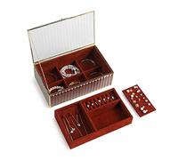 XJEIVJIC Makeup Organizers Luxury en Storage Box Desktop Glass Necklace Ring Earring Makeup Jewellery Case Organizer Casket Case