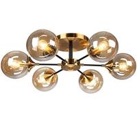 XJEIVJIC Modern Black Sputnik Chandeliers Flush Mount Ceiling Light Industrial Rustic Ceiling Light Fixtures Compatible with Living Room Kitchen Bar Bedroom,Chandelier