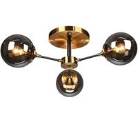 XJEIVJIC Modern Black Sputnik Chandeliers Flush Mount Ceiling Light Industrial Rustic Ceiling Light Fixtures Compatible with Living Room Kitchen Bar Bedroom,Chandelier