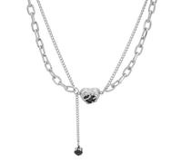 XJEIVJIC Necklace Women Pendant Chain Necklaces Double Layered Love Couple Necklace Designed Female Niche Fashionable And Versatile Collarbone Chain