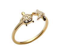 XJEIVJIC Star Cute Turtle Starfish Asymmetric Small Open Rings for Women Girls Dainty Animals Adjustable Statement Knuckle Rings Thin Tiny Finger Pinky Rings for Daughter Bff Birthday