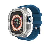 XJEIVJIC transparent + bracelet de montre en caoutchouc fluor, 8 Ultra 49 mm Refit Mod Sport, iWatch Ultra 49 mm Kit de modification de luxe ceinture