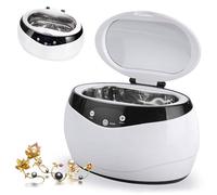 XJEIVJIC Ultrasonic Cleaner, High Frequency Cleaning 650Ml/40000Hz, Waterproof, Low Noise and Silent for Rings, Glasses, Dentures, Pendants