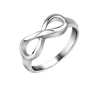 XJEIVJIC White Rings for Women Promise Rings for Her, Stackable Wedding Bands Infinity Forever Love Knot Ring