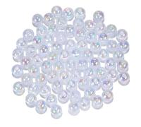 XJHHS 300PCS 8mm AB Color Bead Uv Beads Colour Change Pony Beads Acrylic Round Beads For Jewellery Making Bracelet Hair Beads Crafting