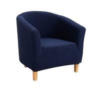 XJHKG Club Chair Slipcover, Stretch Tub Chair Cover Barrel Chair Cover(NavyBlue)