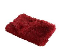 XJHKG Long Plush Pet Blanket, Double Sided Reversible Pet Mat Pad Cushion Mattress for Dog and Cat(WineRed,Small)