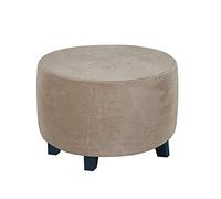 XJHKG Real Velvet Stretch Round Folding Storage Covers Ottoman Washable Footstool Protect Slipcovers (Color : Khaki, Size : S(20-23in))