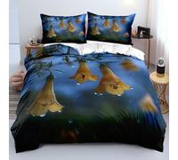 XJHTJA Floral 3D Print Single Duvet Cover,Yellow Flower Water Droplets Pattern Quilt Cover Set for Women Girls Kids,Soft Breathable Microfiber After The Rain Theme Garden Black Bedding Set