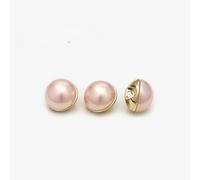 XJHWD 10-22MM 10PCS Pink/Purple Red Pearl Ball Buttons Round Pearl Buttons For Sewing Faux Pearl Flat Back Buttons Metal Shank Buttons