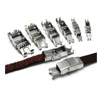 XJHWD 10 Sets Stainless Steel Bayonet Clasp Buckles, Crimp Jaw Fasteners for DIY Jewelry Making, Leather Bracelets, Craft Supplies.