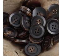 XJHWD 10PCS 15-25MM Brown Real Horn Buttons For Suits Real Buffalo Horn Blazer Buttons Black Horn Button Coat Suit Buttons For Men/Women