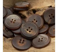 XJHWD 10pcs 15-25MM Matte Brown Real Horn Buttons For Suits Real Buffalo Horn Blazer Buttons Horn Button Coat Suit Buttons For Cardigan Sweater