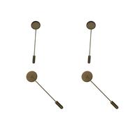XJHWD 12 * 60MM 20pcs Gold Metal Hair Clips Tray Hair Barrettes Tray Hair Bobby Pins With Blank Tray Round Bezel Settings Trays for Hair Pin