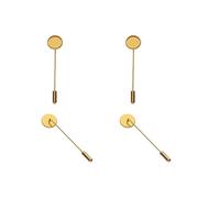 XJHWD 12 * 60MM 20pcs Gold Metal Hair Clips Tray Hair Barrettes Tray Hair Bobby Pins With Blank Tray Round Bezel Settings Trays for Hair Pin