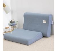 XJHWD 1Pc Cotton Pillowcases, Comfortable Covers for Memory Foam Pillows, Pillow Case for Latex Pillows, Soft for Home, Hotel, Hospital,Aqua green small grid 40x60cm pillowcase,1pc