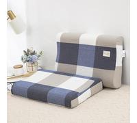 XJHWD 1Pc Cotton Pillowcases, Comfortable Covers for Memory Foam Pillows, Pillow Case for Latex Pillows, Soft for Home, Hotel, Hospital,Aqua green small grid 30x50cm pillowcase, 1pc