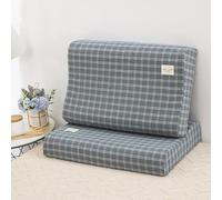 XJHWD 1Pc Cotton Pillowcases, Comfortable Covers for Memory Foam Pillows, Pillow Case for Latex Pillows, Soft for Home, Hotel, Hospital,Light coffee grid 30x50cm pillowcase, 1pc