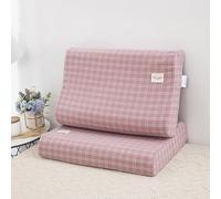 XJHWD 1Pc Cotton Pillowcases, Comfortable Covers for Memory Foam Pillows, Pillow Case for Latex Pillows, Soft for Home, Hotel, Hospital,Colorful grid 30x50cm pillowcase, 1pc