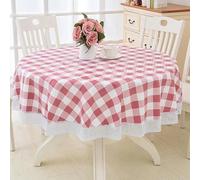 XJHWD Dia 150-220CM Ruffle Lace Large Round Pvc Table Cloth Wipe Clean Pvc Table Cloth Round Table For Circular Table Home Tablecloth Waterproof