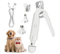 XJJAUGKLY Claw Scissors for Dogs and Cats, 2-in-1 Electric Claw Cutter with LED Light and Quiet Claw Grinder, Rechargeable Pet Nail Clippers for Daily Claw Care