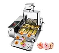 XJKH Automatic Donut Maker Machine, Commercial Digital Donut Fryer - 4 Rows, 6L Hopper. Stainless Steel, Adjustable Thickness - 1750 Unit/H