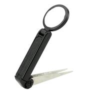 XJKLBYQ 10X Magnifying Tweezers, Handheld Splinter Tweezers Forceps with Magnifying Glass for Scientific Jewelry Inspection Stamps Ingrown Hair Removal