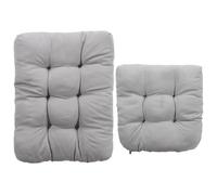 XJKLBYQ 2 Pcs/Set Memory Foam Jumbo Rocking Chair Cushions,Rocking Chair Cushion Soft Rocking Chair Pads Non Slip Paded Glider Rocker Replacement Cushions with Ties Gray